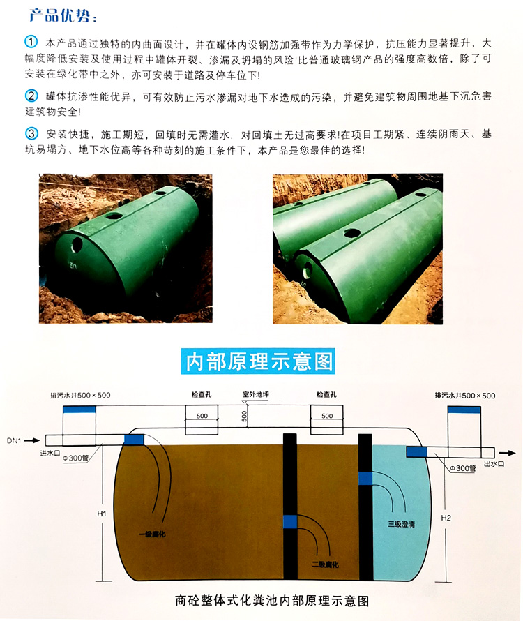 猇亭玻璃钢化粪池